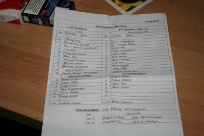 Heimspiel gegen den 1. FC Eschborn